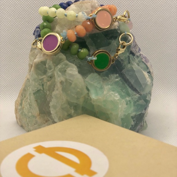 A. Carnevale Blue/Green Beaded Bracelet - Picture 6 of 6